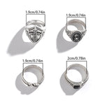 Simple Fashion Cross Ring 4Pcs/set