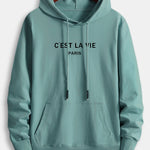 Paris Letter Print Cotton Hoodie