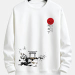 Ink Landscape Sunset Print Relax Fit Sweatshirt
