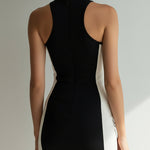 Black & Ivory Color-Block Sleeveless Bodycon Mini Dress