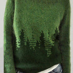 Margovil Crewneck Tree Pattern Knit Pullover Sweater(in 2 Colors)
