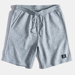 Short Sleeve Geometric Jacquard Arc Hem T-Shirt & Shorts