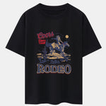 Western Cowboy Print Drop Shoulder Oversize T-Shirt