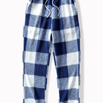 Plaid Pattern Teddy Hoodie & Straight Leg Plaid Pattern Teddy Pants