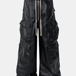 PU Leather Cargo Wide-Leg Pants