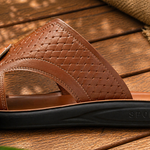 Leather Slide Sandals
