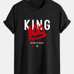 Regular Fit Crown King Print Cotton T-Shirt