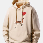 Heart-shaped Balloon Dachshund Print Relax Fit Hoodie