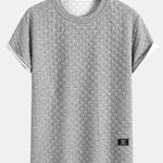 Checkerboard Jacquard  Arc Hem T-Shirt