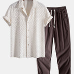 Textured Cuban Shirt & Straight Leg Linen Pants