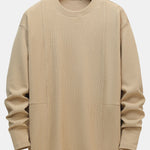 3 Pieces Long Sleeve Relax Fit Patchwork Ribbed T-Shirts