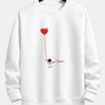 Heart Astronaut Print Relax Fit Sweatshirt