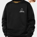 Mountain Print Teddy Fleece Lined Sweatshirt