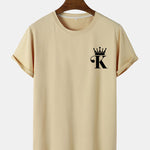 King Crown Print Arc Hem T-Shirt
