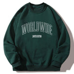Worldwide Letter Print Crew Neck Relaxed Sweatshirt