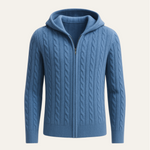Talieri Hooded Cable Knit Blue