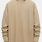 Long Sleeve Relax Fit Patchwork Ribbed T-Shirt