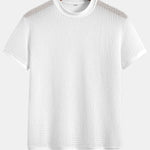 Short Sleeve Waffle Ribbed Hem T-Shirt
