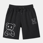 Simple Bear Print Drop Shoulder Oversize T-Shirt & Shorts