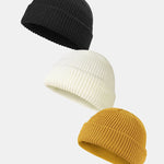 3 Pieces Solid Color Warm Knit Beanie Hat