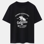 California Palm Tree Print Drop Shoulder Oversize T-Shirt