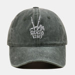 Skull Embroidery Pattern Vintage Distressed Washable Baseball Cap
