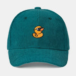 Duck Embroidered Corduroy Baseball Cap