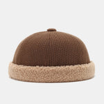 Men Retro Autumn And Winter Thickened Stitching Rimless Hat