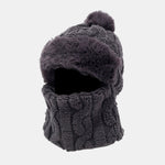Winter Warm Thickened Full Coverage Fleece-Lined Balaclava Hat With Ear Flap Face Mask