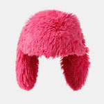 Cute Cartoon Rabbit Ear Decor Soft Furry Warm Plush Hat With Fun Designer