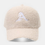 Embroidered Letter Pattern Plush Baseball Cap