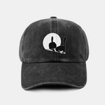 Middle Paw Cat Print Washed Baseball Cap