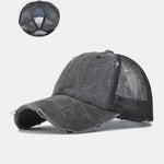 Vintage Distressed Mesh Ponytail Baseball Cap