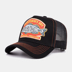 Vintage Fishing Embroidery Mesh Baseball Cap