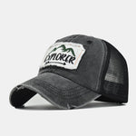Mountain Patch Embroidery Distressed Baseball Cap