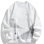 Ink Landscape Print Crew Neck Sweatshirt