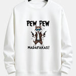 PEW PEW MADAFAKAS Wolf Print Relax Fit Sweatshirt