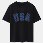 USA Print Drop Shoulder Oversize T-Shirt