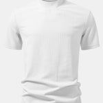 Ribbed Mock Neck T-Shirt