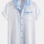 Textured Contrast Cuban Shirt