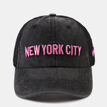 New York Embroidery Mesh Cotton Baseball Cap