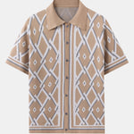 Retro Rhombus Geometric Knit Shirt
