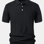 Stripe Jacquard Knit Polo Shirt
