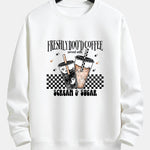 Freshly Boo’d Coffee Halloween Print Relax Fit Sweatshirt