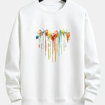 Dissolving Paw Heart Print Relax Fit Sweatshirt