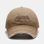 Slogan Embroidery Washed Baseball Cap