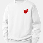 Heart Puzzle Print Relax Fit Sweatshirt