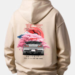 Tokyo Cherry Blossoms Car Print Relax Fit Hoodie
