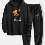 Cool Bear Print Relax Fit Hoodie & Jogging Pants