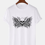 Skull With Wings Print T-Shirt